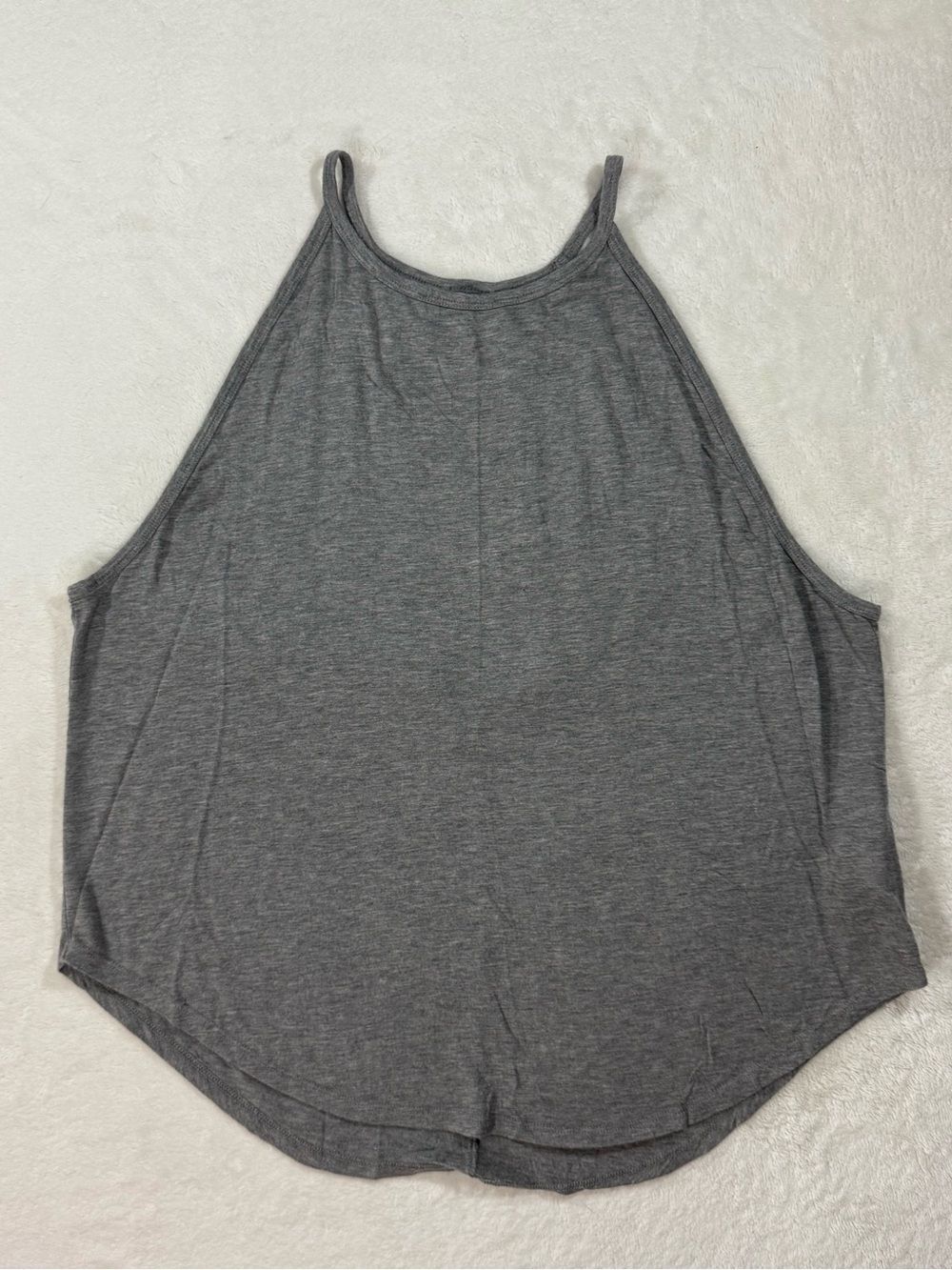 prAna Reylian Tank Top Gray XL High Neck Open Back Yoga Activewear